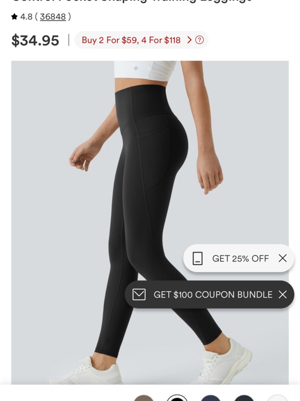 High-Waist Black Pocket Leggings